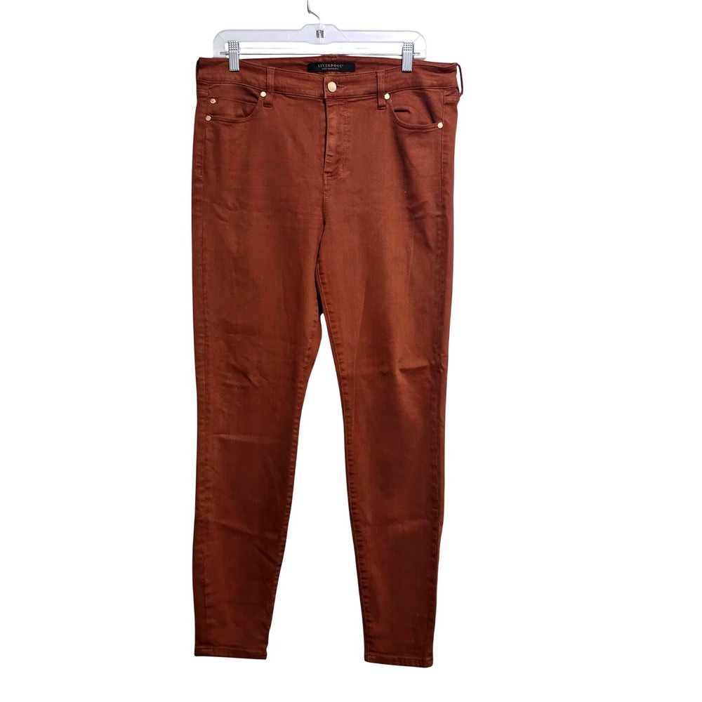 Liverpool Los Angeles Womens Skinny Pants Rust Orange High Rise Size 12/31